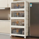 Ivory Stackable Storage Cabinet with Doors and Wheels, iBuyXi.com