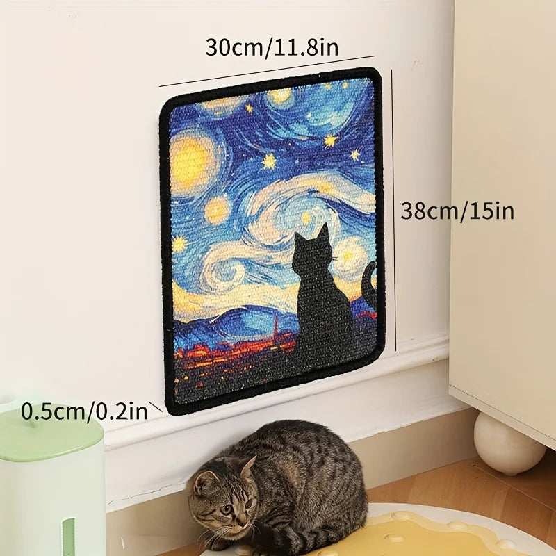 Painting Style Wall Mounted Cat Scratching Mat