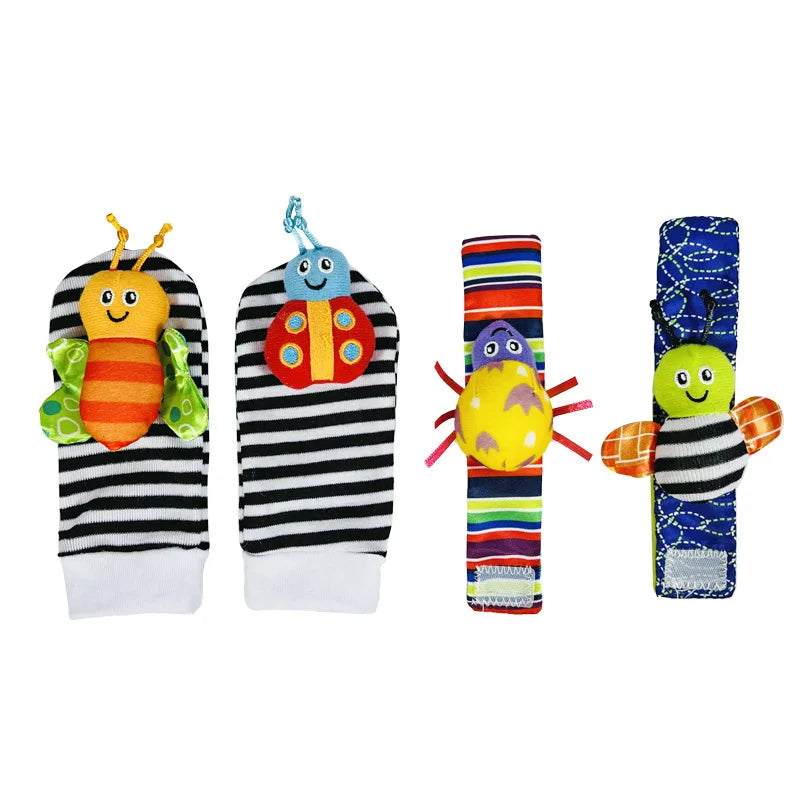 Cute Animals Wrist Rattle and Foot Finder Socks