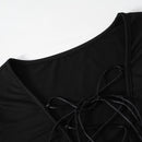 Long Sleeve Slim V-Neck Bandage Bodysuit, ibuyxi.com