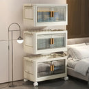 Ivory Stackable Storage Cabinet with Doors and Wheels, iBuyXi.com