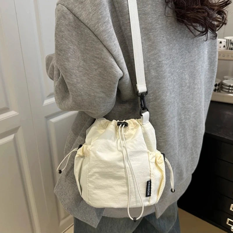 Nylon Drawstring Bucket Bag