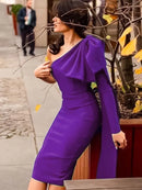 Long Sleeve Bandage Dress 2022 New Womens Yellow Bandage Dress Elegant Sexy Bowknot Evening Club Party Dress High Quality Summer - view 9