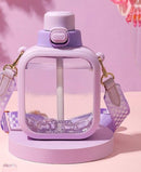 Cute Flat Bottles with Straw and Strap, iBuyXi.com