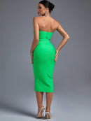 Cut Out Midi Bandage Green Bodycon Dress, ibuyxi.com