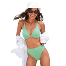 Underwire Jacquard Bralette And High Waist Hipster Bikini Set For Women Two Pieces Swimsuit 2023 Beach Swimwear Bathing Suits, ibuyxi.com