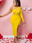 Elegant Style Mesh Patchwork Midi Dress - view 5