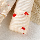 Lovebug Ruffles Waffle Knit Baby Girls Footed Onesie, iBuyXi.com