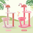 Flamingo Pink Cat Tower with Hammock