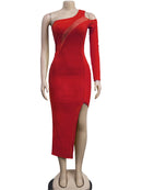 Elegant Style Mesh Patchwork Midi Dress, ibuyxi.com