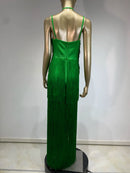 Backless Tassel Green Maxi Dress