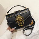 Retro Lion Head Crossbody Bag