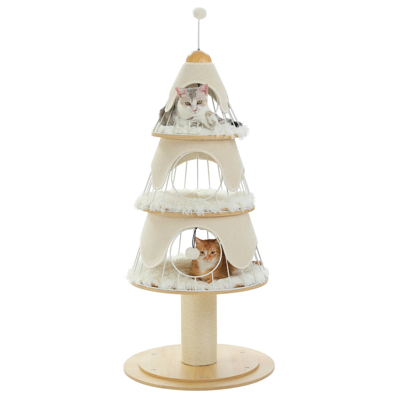 Three Tier Holiday Pine Cat Tree