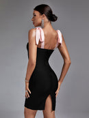 Mini Spaghetti Strap Black Bodycon Dress, iBuyxi.com