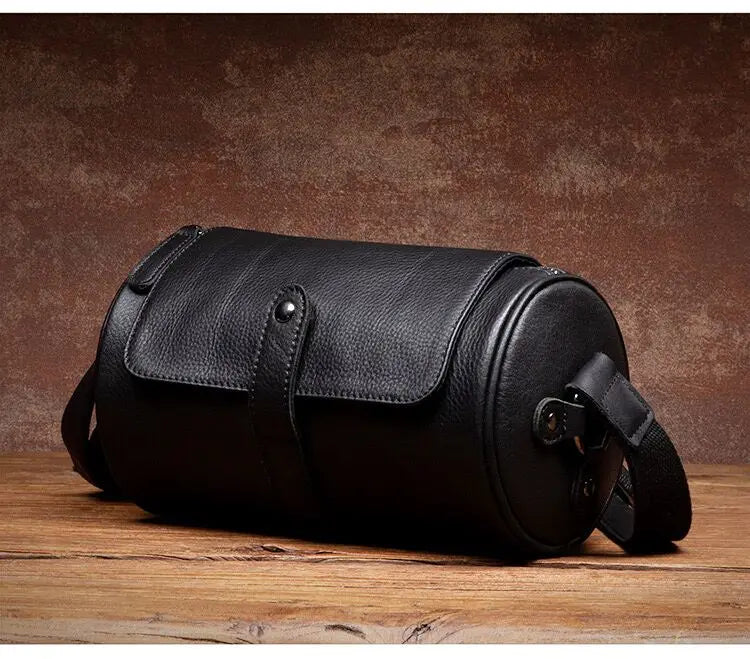 Round Vintage Leather Satchel