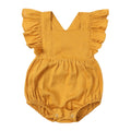 Linen Ruffles Baby Romper