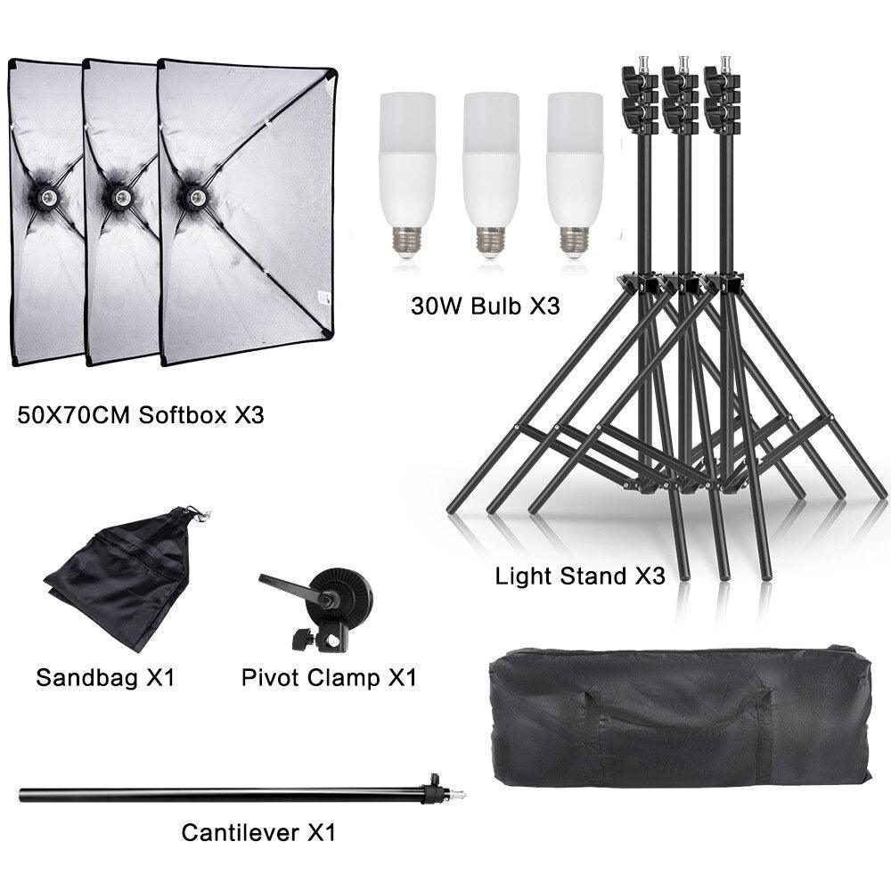3 Soft Box Photography Studio LED Light Kit - view 5