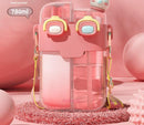 Tritan Straw Bus Water Bottle for Kids, iBuyXi.com