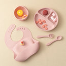 5Pcs Baby Silicone Feeding Set Round Dining Dishes, iBuyXi.com