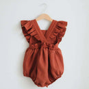 Linen Ruffles Baby Romper