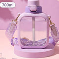 Cute Flat Bottles with Straw and Strap - view 8