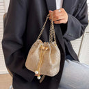 Glittering Chain Strap Satchel Bag
