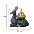 Nordic Resin Reindeer Candle Holder Gold Metal Decor, ibuyxi.com