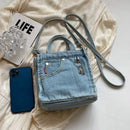 Retro Washed Denim Handbag