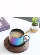Matte Kiln Tea Cup with Walnut Plate, iBuyXi.com