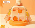 Cute Flat Bottles with Straw and Strap, iBuyXi.com