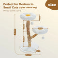 Modern Wood Flower Cushion Cat Tower