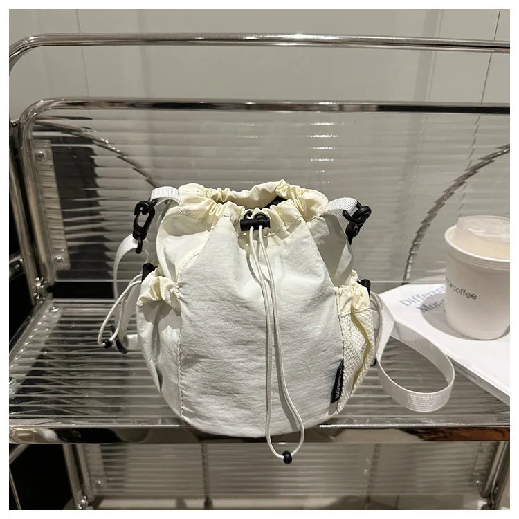 Nylon Drawstring Bucket Bag