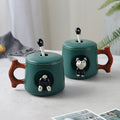 Cute 3D Husky Mug Lid Included with Spoon - view 4