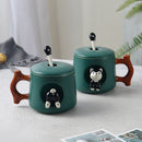 Cute 3D Husky Mug Lid Included with Spoon - view 4