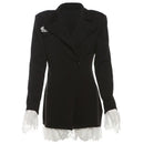 Lace Lapel Suit Mini Dress