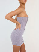 Off Shoulder Sleeve Bodycon Mini Backless Dress, ibuyxi.com