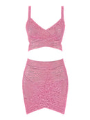 Bronze Rose Gold V Neck Two Piece Bodycon Dress, ibuyxi.com