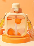 Cute Flat Bottles with Straw and Strap - view 10