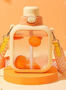 Cute Flat Bottles with Straw and Strap - view 10