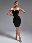 Mini Spaghetti Strap Black Bodycon Dress, iBuyxi.com