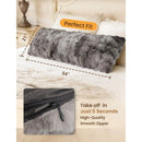 Fluffy Faux Rabbit Fur Grey Body Pillow, iBuyXi.com
