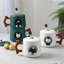 Cute 3D Husky Mug Lid Included with Spoon, ibuyxi.com