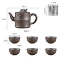 Creative Purple Sand Ceramic Pot and Cups, ibuyxi.com