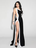 One Shoulder Split Maxi Dress