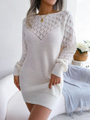 Casual Knitted Sweater Mini Dress