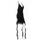 Ruffle Halter V Neck Hot Backless Mini Dress, ibuyxi.com