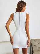 White Crystal Two Piece Bandage Outfit