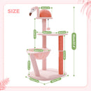 Flamingo Pink Cat Tower with Hammock