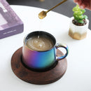 Matte Kiln Tea Cup with Walnut Plate - view 4