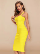 Royal Blue Spaghetti Strap Midi Bandage Dress, ibuyxi.com